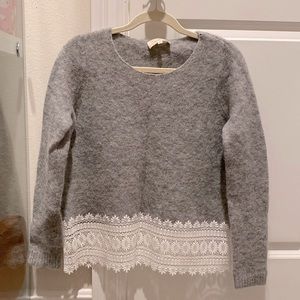 Sezane Paris Sweater with lace